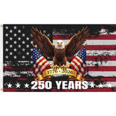 USA 250 Flag 3x5 double-sided displays vivid design from every angle.