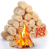 USKICH 500pcs fire starters pack for quick, odorless lighting of grills and fireplaces.