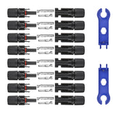 Usngsny solar connectors, male and female pair for quick, secure installations.