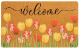 Utaly Floral Welcome Doormat front door pattern enhances curb appeal and welcomes guests.