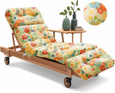 Uthem daisy-pattern outdoor chaise cushion front view for comfy sun lounging