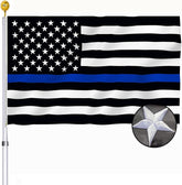UTSANG Thin Blue Line Flag 3x5 embroidered for durable outdoor display.