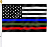 UTSANG thin blue line flag 3x5 for outdoor display with durable stitching