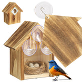 UUMENHA window birdhouse with clear view for indoor nest watching