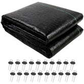UWIOFF weed barrier fabric for 4ft x 100ft garden bed reduces weed growth.