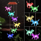 UXORSN Dog Solar Wind Chimes color-changing LED lights brighten outdoor spaces.