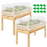 UYEDUJZ garden netting pack draped over raised bed for pest protection