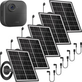 UYODM 5W solar panel mounted on wall provides steady power for Blink Outdoor cameras