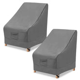 Vailge outdoor high back chair cover in grey protects a 35in chair from rain and dust.