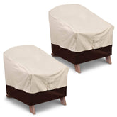 Vailge patio Adirondack chair cover in beige, 2-pack, protects furniture from sun and rain