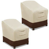 Vailge patio chair cover in beige front view protects furniture from sun and rain.