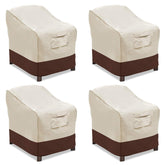 Vailge patio chair cover beige front view protects from sun and rain