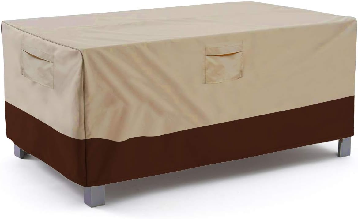 Vailge patio table cover close-up of 600D fabric for rugged outdoor protection