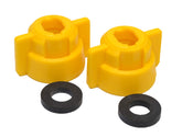 Valley Industries quick-detach cap on spray boom for secure, leak-free spraying.