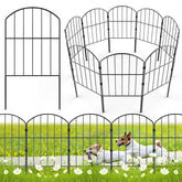 VANCASTLE decorative garden fence panel in black metal for outdoor elegance