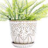 VanEnjoy round Bohemian planter, 5.9-inch, ideal for stylish indoor spaces.