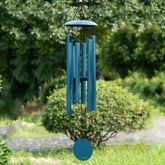 Vanquer Wind Chimes outdoor deep tone 38in blue finish enhancing garden ambience.