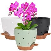 Vanslogreen orchid pot 6inch hole pack with self-watering design for healthier orchids