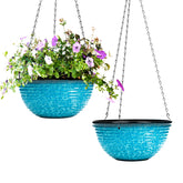 Vanslogreen Snowflake Blue 10 inch hanging planter for easy indoor or outdoor display.