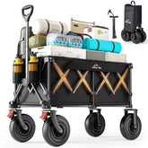 VARRONOBE beach wagon with 9x3 inflatable wheels navigates sand smoothly