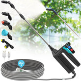 VAXMAY battery-powered sprayer wand with extended handle for tall plants.