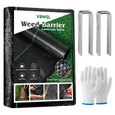 VBWSL weed fabric barrier in 5x100 ft actively suppresses weeds in large beds.