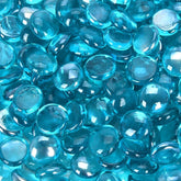 Vchin Caribbean Blue fire glass close-up shows high-luster beads
