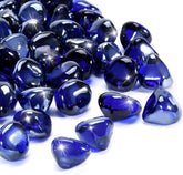 vchin cobalt blue fire glass 1 inch beads enhances propane fire pits with vibrant color