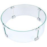 Vchin Fire Pit Wind Guard on a round table, stabilizing flames in windy evenings.