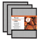 VCHOMY grill mesh mats on a grill preventing food from falling through.