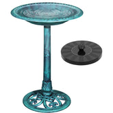 VECELO 28-inch pedestal bird bath invites birds to your garden