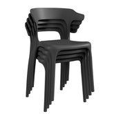 VECELO 4-pack stacking chairs for outdoor use with durable, weather-resistant design.