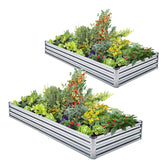 Veezyo galvanized raised bed assembly guide showing easy setup