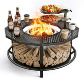VELUVIA fire pit surround tabletop safety rail protects kids and pets during gatherings.