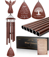 VENBEEL Angel Memorial Wind Chime topper in the garden, a serene remembrance.