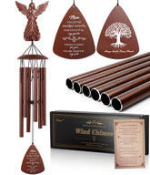 VENBEEL Mom Memorial Wind Chimes with angel topper create a gentle remembrance in your garden.