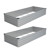 Vengarus 2-pack galvanized raised bed front view highlights sturdy construction for durable outdoor gardening.