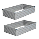 Vengarus galvanized raised bed assembly showing two planters for easy backyard setup