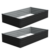 Vengarus 8x4x1ft galvanized raised garden bed two-pack for easy vegetable growing.