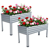 Vengarus galvanized raised garden bed with legs, ready for a two-pack setup.