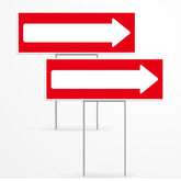 Venicor directional arrow sign 17x6 front view for outdoor directions