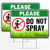 Venicor do-not-spray-sign-12x9 front view enhances outdoor visibility for no-spray zones.