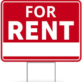 Venicor for rent sign with stand 17x13 showing outdoor readability and height suitability