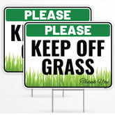 Venicor Keep Off Sign 12x9 front view with bold lettering to deter lawn traffic.