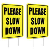 Venicor please slow down sign with stake, 13x17, double-sided.