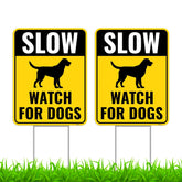 Venicor slow-watch-dogs-sign 17x13 front view for outdoor visibility