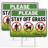 Venicor Stay Off Grass Sign 17x13 with stake improves yard visibility and clear warnings