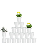 Vensovo 3-inch white terracotta pot close-up with drainage hole for healthier plants.