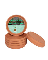 vensovo 6-inch terracotta plant saucer top view with raised edge to prevent spills.