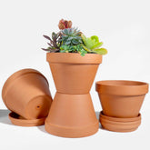 Vensovo 8 inch terracotta pot with pink paint for durable indoor planting